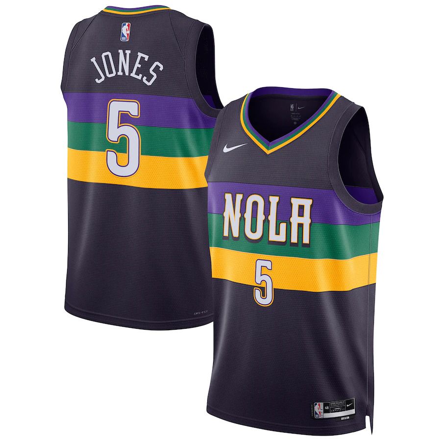 Men New Orleans Pelicans 5 Herbert Jones Nike Purple City Edition 2022-23 Swingman NBA Jersey